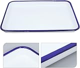 iplusmile Enamel Serving Tray Rectangular Fruit Snack Platter Kitchen view 5
