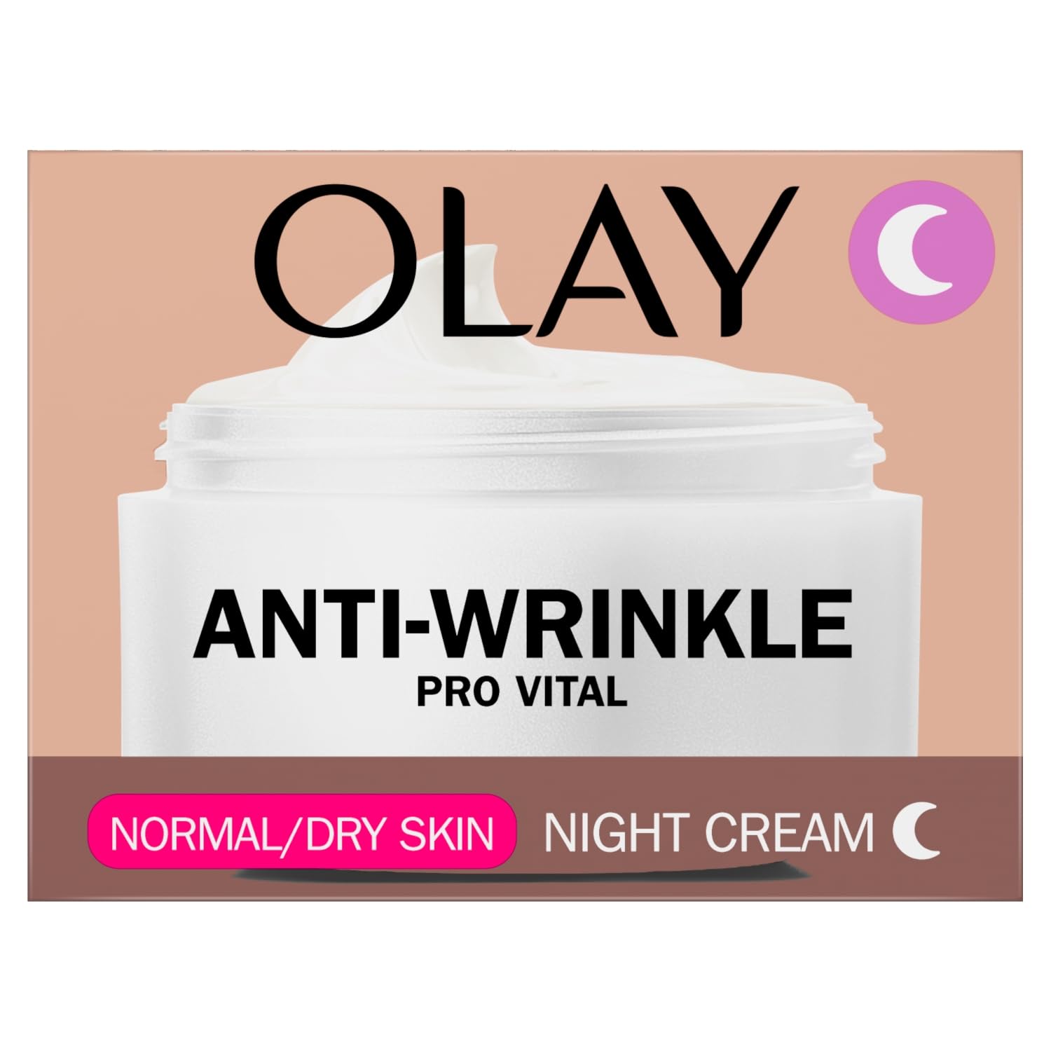 Olay Anti-Wrinkle Pro Vital Night Cream, Helps Visibly Reduce Fine Lines & Wrinkles, For Mature Skin, 50ml