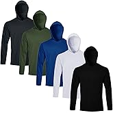 Gary Com 5 Packs Men Long Sleeve T-Shirts Quick Dry Athletic Running Activewear Workout Hoodies UPF 50+ UV Sun Protection
