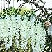 Unomor 3.25 Feet Wisteria Artificial Flowers Fake Hanging Flowers Vine Garland for Wedding Decorations (8 Pcs)