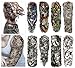 Fashion Temporary Tattoo Transfer Stickers - 8 Sheets Large Size Tattoo Body Stickers for Man & Women Waterproof Removeable Non-Toxics & Safe for All Skin (Full Arm Set.2)
