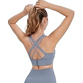 Sports Bra for Women, Strappy Cross Backless Medium Support Sports Bras Running Workout Yoga Bra Removable Padded