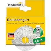 Schellenberg 44501 Roller Shutter Strap for Window (Width: 14 mm, Mini System: 4.5 m), white, 44503