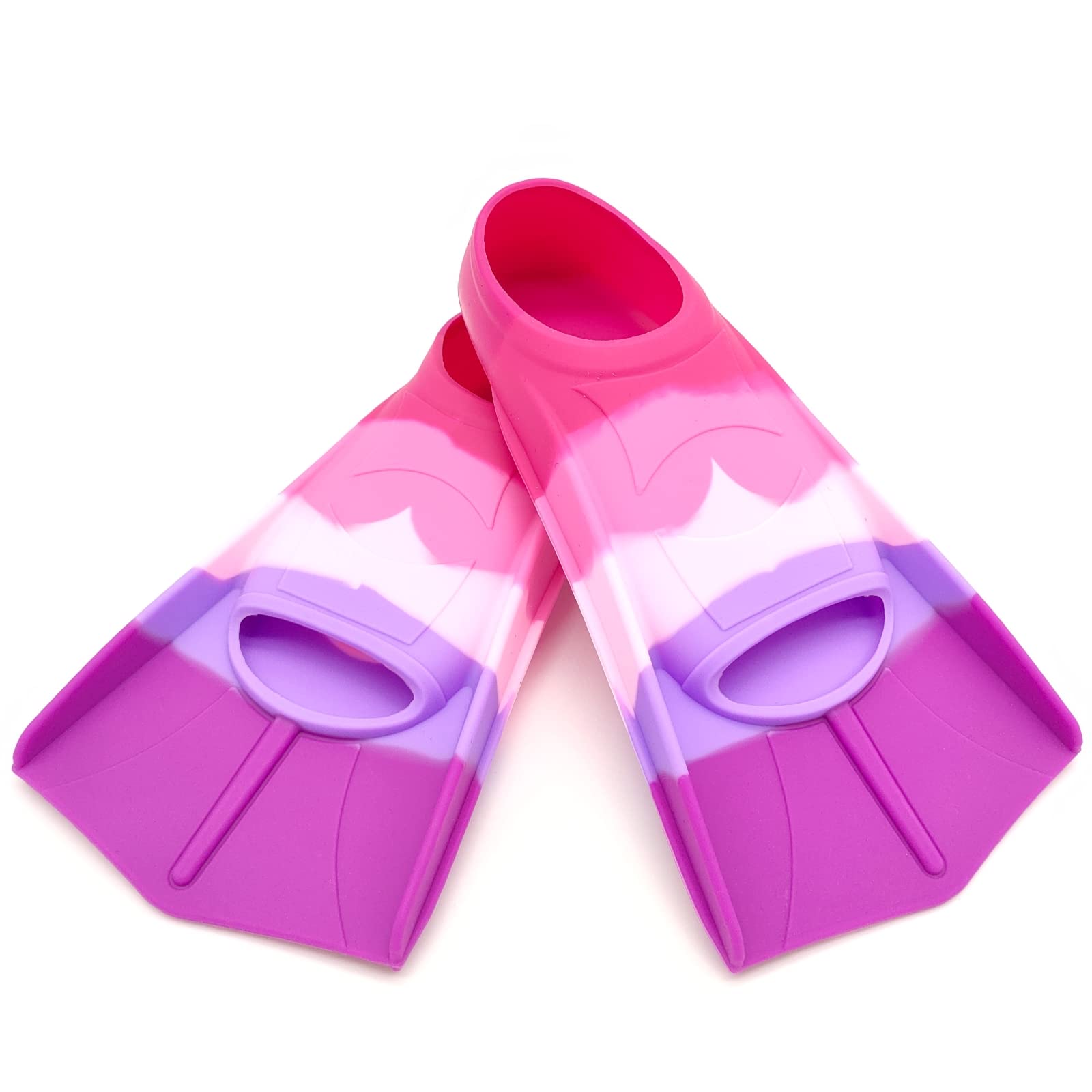 Photo 1 of Fadgesy Swimming Training Fins,Comfortable Silicone Flippers for Swimming and Diving,Size Suitable Kids Girls Boys Adult (Medium, SixColorful-E)