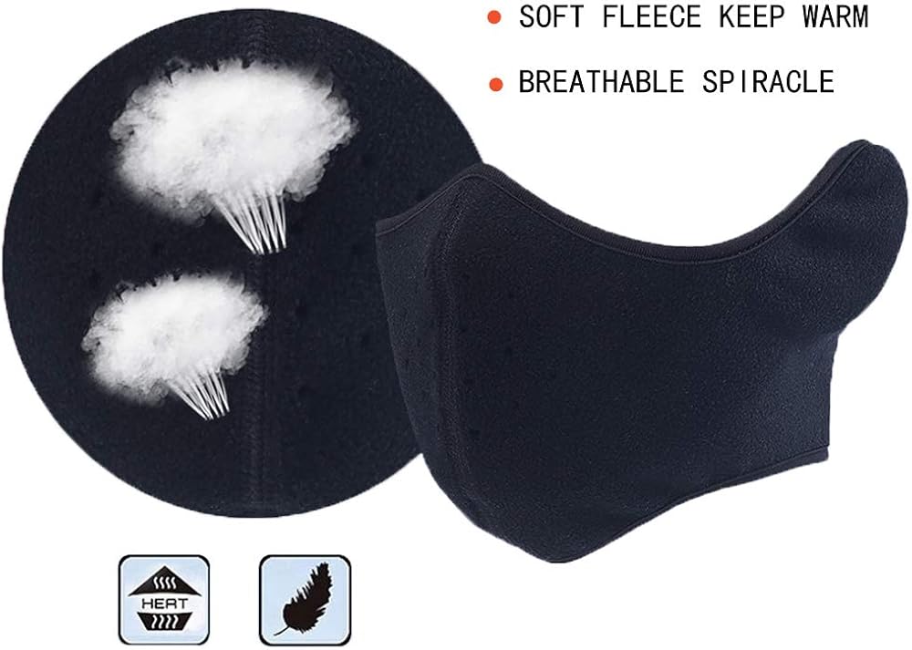 TTzone Winter Face Mask for Men Women Fleece Half Face Windproof Face Mask with Earflap for Outdoor Sport, Ear & Face Warmer for Running, Cycling, Motorcycling,Ski: Sports & Outdoors