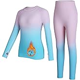 beautyin Seamless Thermal Underwear for Kids Athletic Long Base Layer Girls Boys Top Bottom Set with Thumbhole