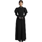 daizbella Renaissance Dress Victorian Dress Retro Gothic Medieval Costume Medieval with Gloves and Brooch