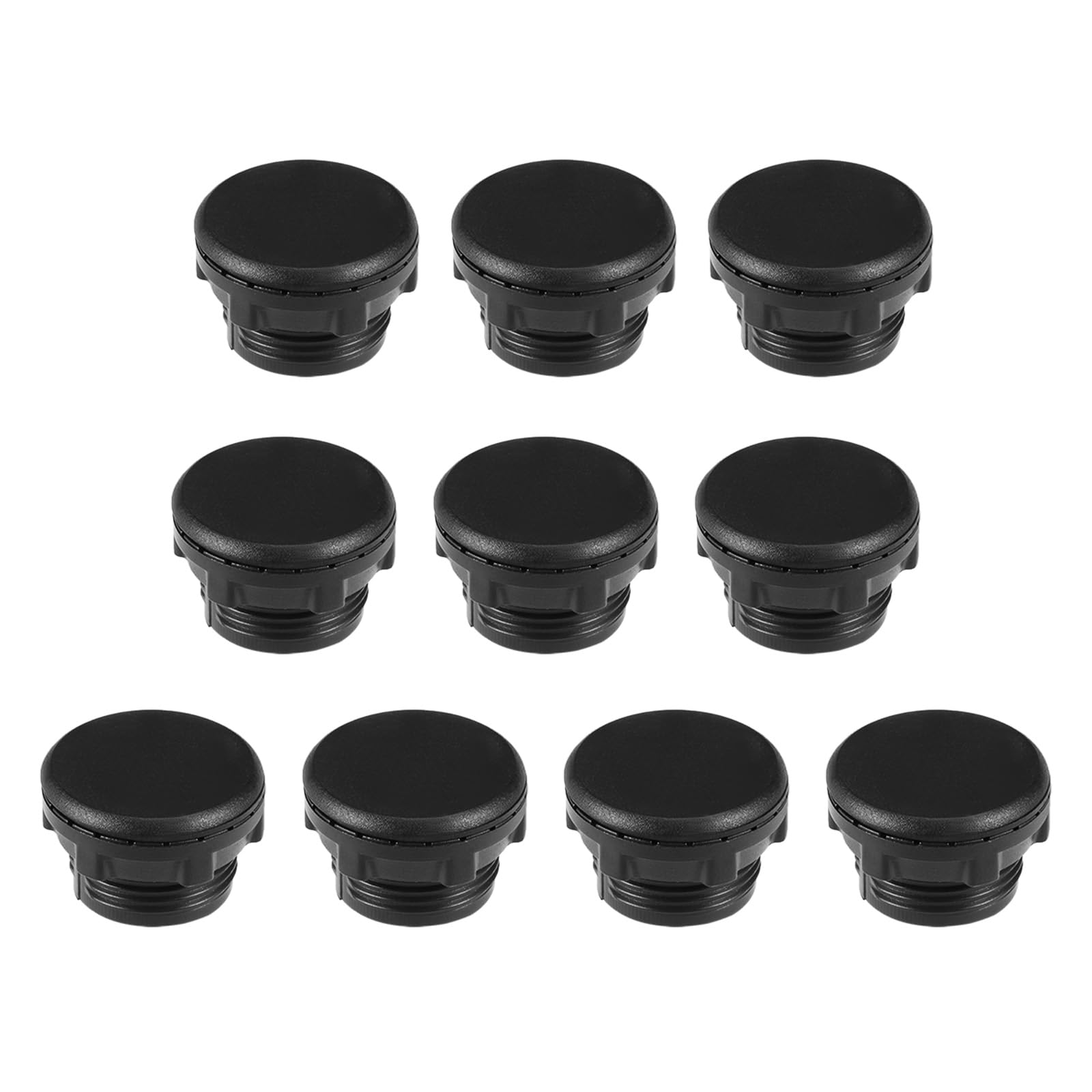 Rebower Push Button Switch 2NO 2NC 8P Black LED Light Latching Round Button, [for Light DIY Project] - 22mm 10Pcs