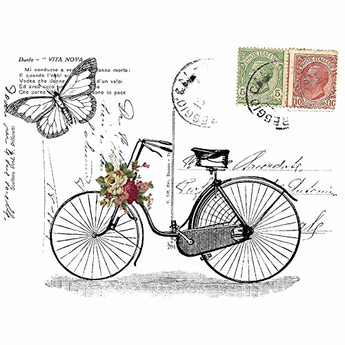 Ideen mit Herz Colour iron-on transfer, DIN A4, without background, decorate textiles such as T-shirts with iron-on motifs, simply iron on pictures, nostalgia series, DIY textile design (bicycle)