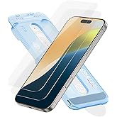 FLOLAB NanoArmour ONETIME for iPhone 16 Pro Screen Protector, Case Friendly, Tempered Glass, Ultra Clear, Edge Reinforced, Easy Install, Dust-Free, Scratch Resistant - 2 Pack