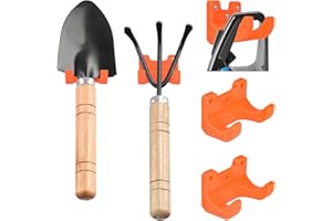 Garage Storage Organizer Trimmer Rack, 5pcs Garden Power Tool Hanger Wall Mount Organizer Hooks for Grass and Hedge Trimmers,