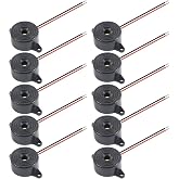 DC 3-24V Active Piezo Buzzer 85 db with Industrial Audio Inside 2-Wire Leads Electric Alarmer 10PCS