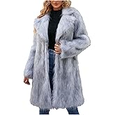 YMADREIG Womens Long Faux Fur Coat Oversized Loose Winter Jackets Trendy Luxury Trench Coat 2025 Open Front Lapel Outerwear