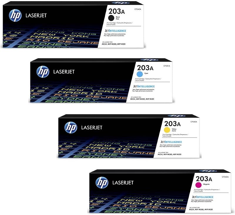 HP 203X Toner Cartridge Set Black Cyan Magenta Yellow for Color LaserJet Pro