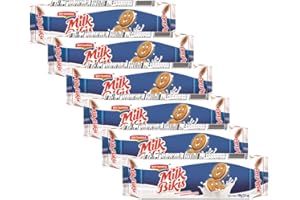 Britannia Milk Bikis Cookies 3.52oz (100g) - Cream Sandwiched Crispy Cookies - Kids Favorite Breakfast & Tea Time Snacks (Pack of 6)