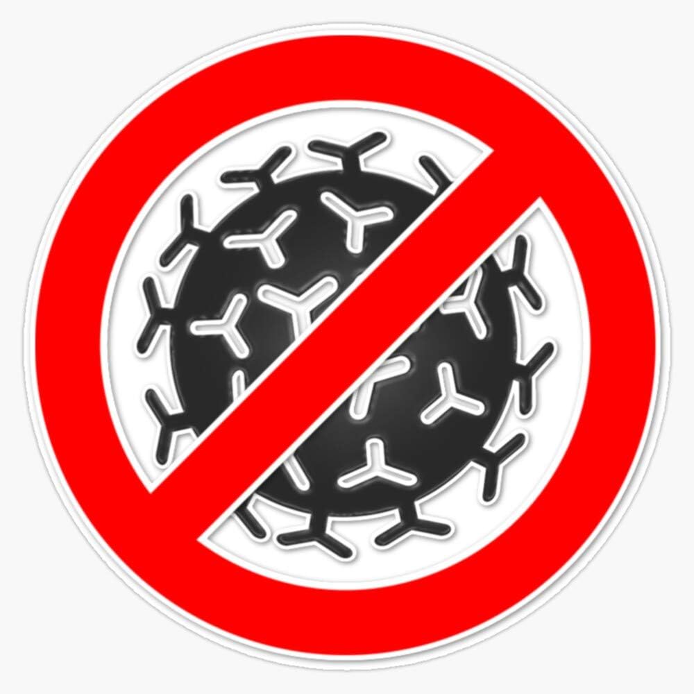 NO CORONAVIRUS COVID-19 PROHIBITED KUNGFLU CHINESE FLU 2020 Decal Vinyl Bumper Sticker 5"