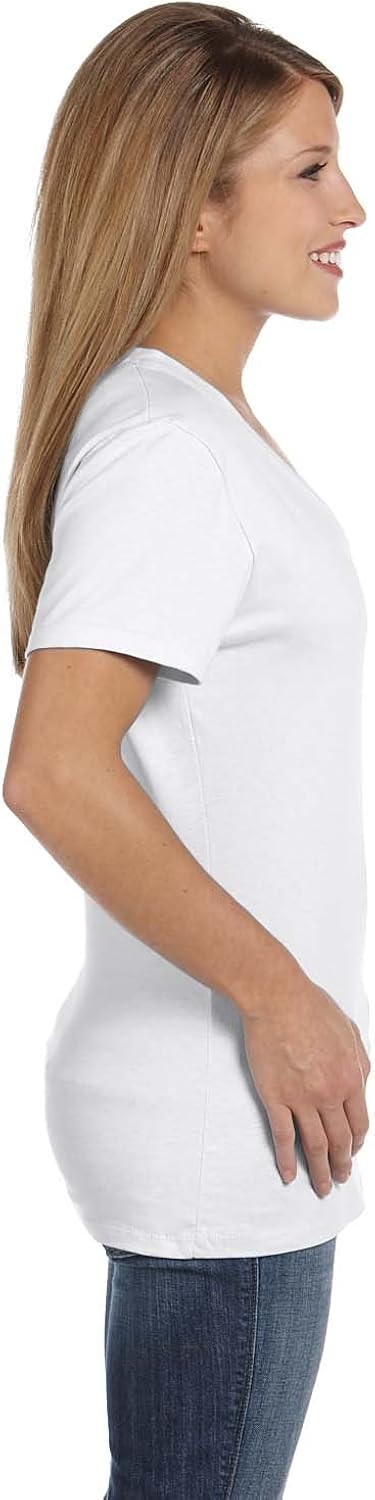 Hanes Women's Nano-T V-Neck T-Shirt at  Women’s Clothing store