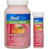 ReliOn Glucose, 50 Tablets with On-The-Go Tube, 10 Tablets. (Fruit Punch)