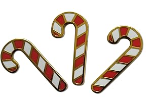 Novel Merk Merry Christmas Holiday – Santa Hat, Holly, Candy Cane or Other Seasonal Lapel Pin, Hat Pin & Tie Tack Set - Clutch Back