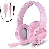 Gaming Headset for Xbox One, PS4, Nintendo Switch, DIWUER Bass Surround and Noise Cancelling 3.5mm Over Ear Headphones with M