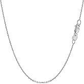 Jewelry Affairs 18k White Gold Cable Link Chain Necklace, 0.7mm