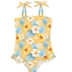 CuwrYet Toddler Girls Swimsuits One Piece Toddler Bathing Suit Bows Tied Baby Swimming Suit Beach Little Girl Swimwear