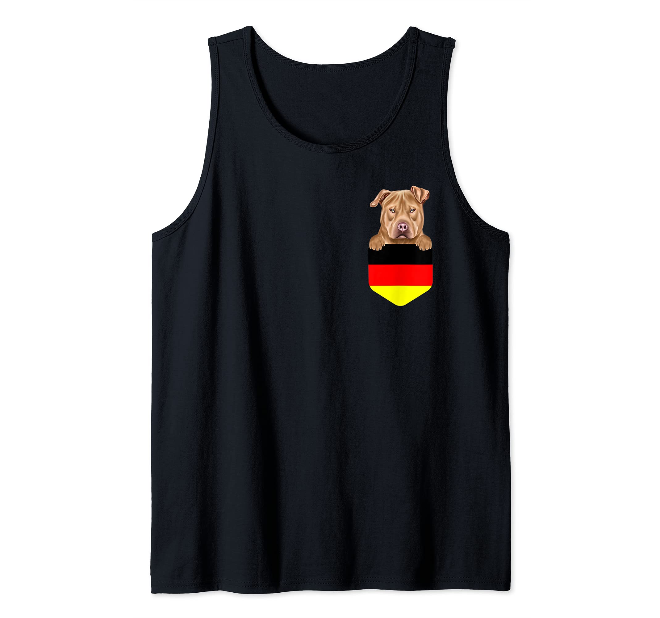 Germany Flag Usa Staffordshire Terrier Dog In Pocket Tank Top