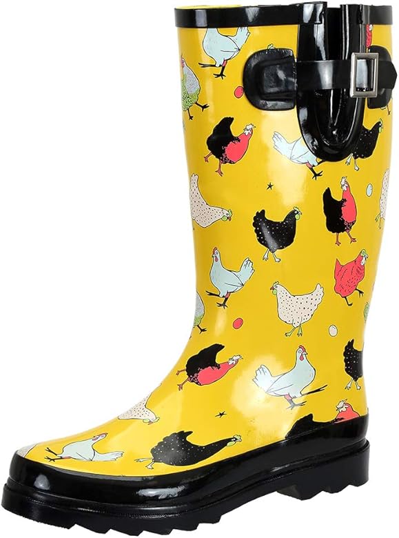 wide calf yellow rain boots