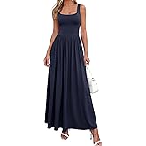 BTFBM Summer Dresses for Women 2026 Maxi Casual Square Neck Flowy Long Sundress Spring Wedding Guest Cocktail Dress