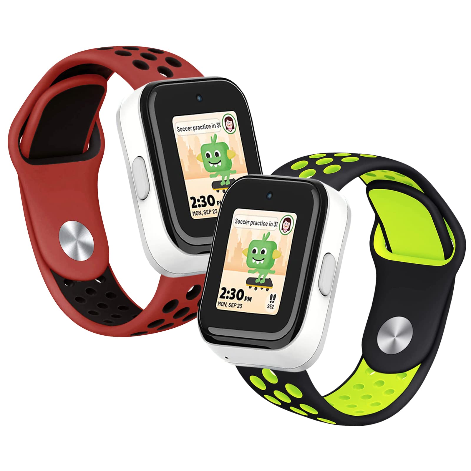 NewJourney Compatible with SyncUP Kids Watch 2/1 Band, 2 Pack Breathable Soft Silicone Sport Wrist Strap Compatible with T-Mobile Sync UP Kids Watch 2/1