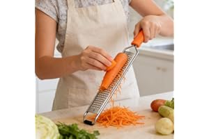 Lemon Zester Grater with Handle, Multi-use Cheese Grater Kitchen Tool with Protective Cover for Kitchen