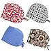 kilofly 4pc Women Men Adjustable Scrub Cap Sweatband Bouffant Hats Value Set