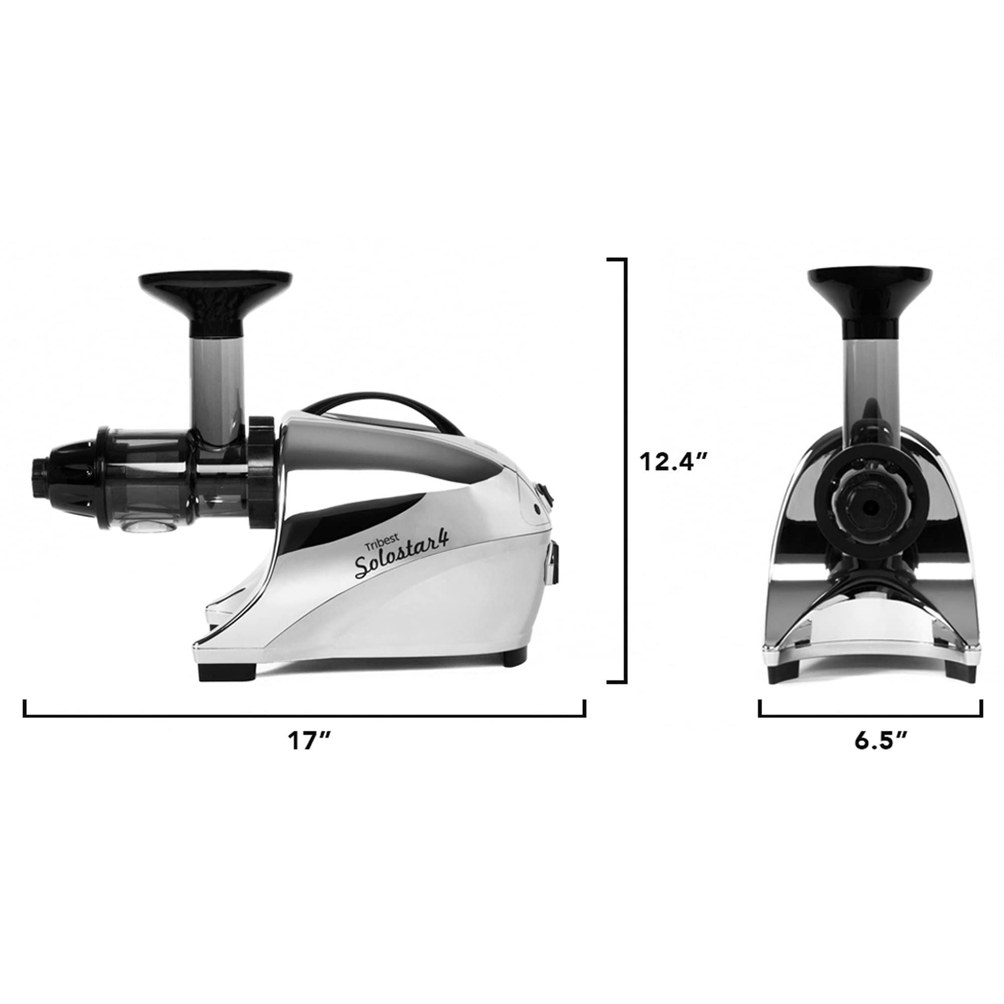 Tribest Solostar SS4250B Horizontal Horizontal Slow Masticating Juicer, Single Auger Cold