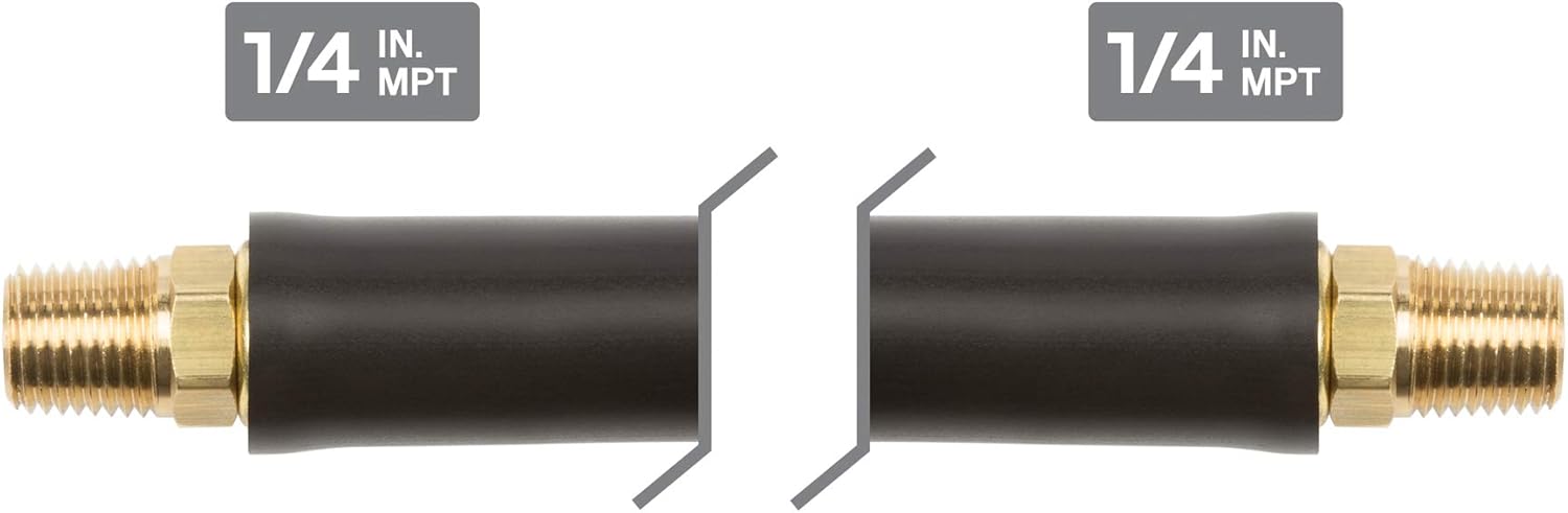 TEKTON 46137 3/8-Inch I.D. by 50-Foot 300 PSI Hybrid Air Hose with 1/4-Inch MPT Ends and Bend Restrictors - - 