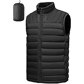 BGOWATU Men's Lightweight Packable Water-Repellent Puffer Vest Sleeveless Warm Jacket for Golf Hiking Casual Travel
