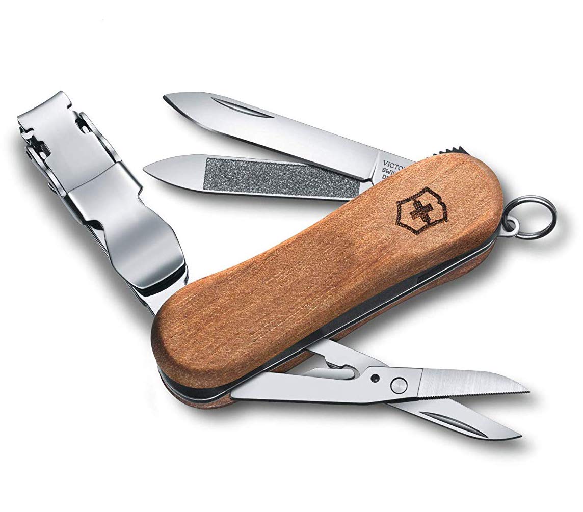Victorinox Nailclip 580, Swiss Made, 6 Functions, Nail File, Nail Clipper, Blade, Scissors, Wood — image 1