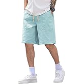 DFGIGT Mens Womens Baggy Jean Shorts Wide Leg Denim Casual Fashion Summer Cargo Shorts