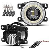 Cawanerl LED Lens Fog Light with Halo Ring Angel Eye Replacement for Nissan 05-15 Xterra, 05-18 Frontier, 05-12 17-20 Pathfinder, 08-15 Armada, 11-17 Leaf, 10-19 NV200, 07-12 Sentra SE-R
