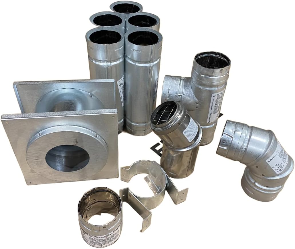Registers, Grilles & Vents - Petoor Dura-Vent 3'' Pellet Venting Kit - Simpson Dura-Vent - M&G Dura-Vent, Black