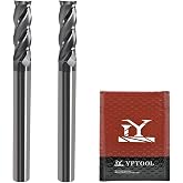 1/4 Carbide End Mill- 4 Flute Square Endmill for Steel 2pcs | Sharp,Durable,Surface Finish,Clean Cuts
