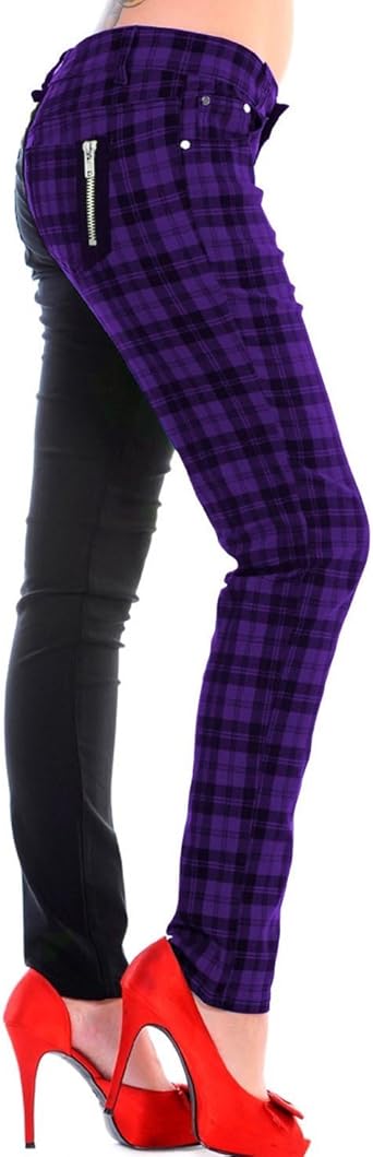 purple tartan jeans