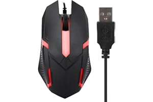 Akozon MS11 1600DPI Wired RGB Gaming Mouse - Ergonomic USB Mouse for Office & Notebook Use, Smooth Performance for Gamers and