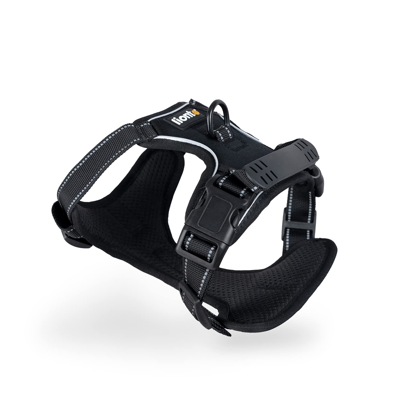 lionto Padded Dog Harness Anti-Pull Reflective Safety Harness Adjustable Size S Black