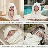 HiABsee Baby Towels with Hood Ultra Soft 80x80cm White Bear Animal Design view 5
