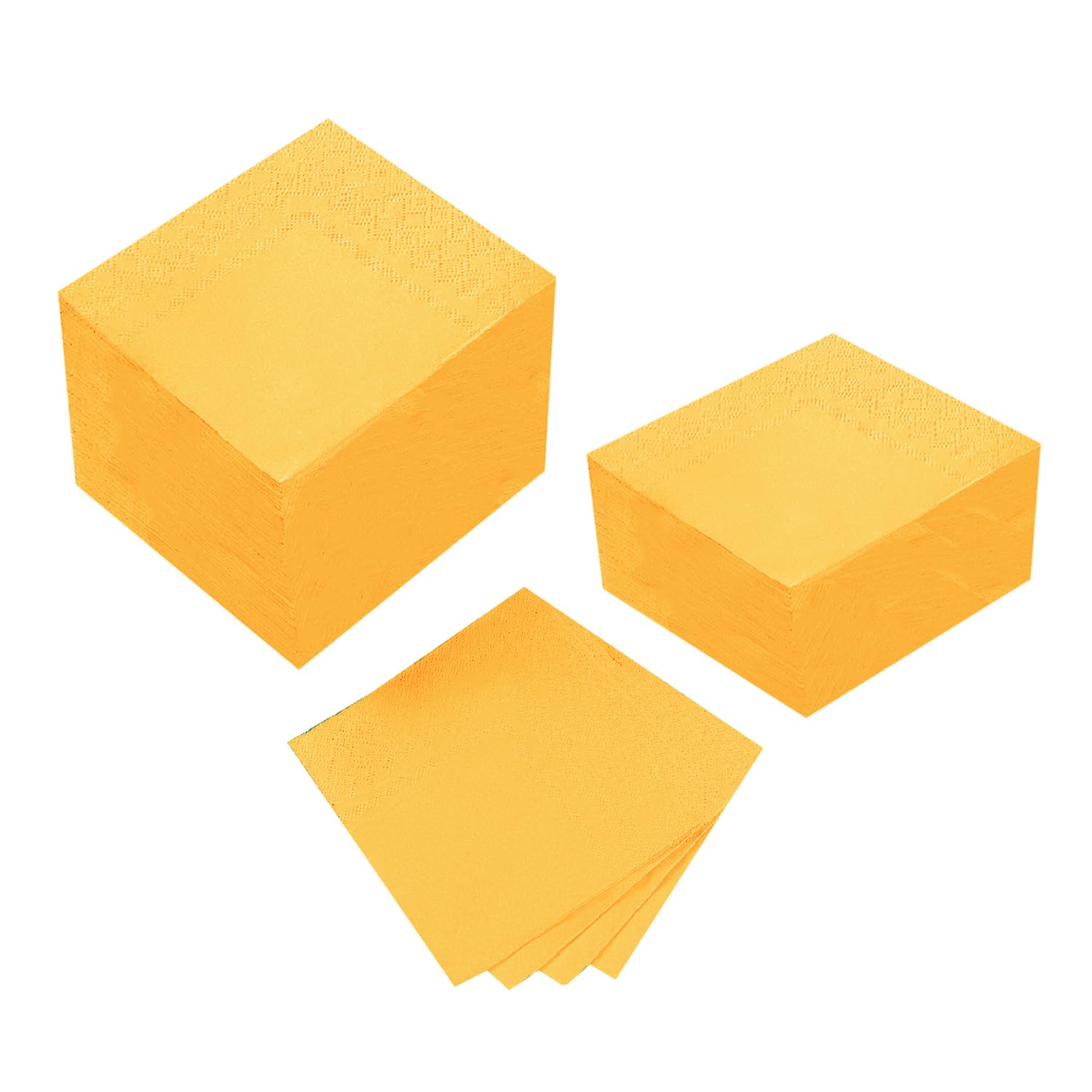 Photo 1 of 100 Pack Cocktail Napkin 2-Ply Dessert Napkins Folded 5 x 5 Inches Disposable Napkins for Dinner Wedding Birthday Party Bridal Anniversary Reception Event (100, Yellow)