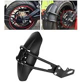 Kuuleyn Motorcycle Rear Mudguard, Stainless Steel Fender Rear Cover Back Mudguard Protector Suitable for Convex Rear Flat Fork 12-18 Inch Tires and Other Motorcycle