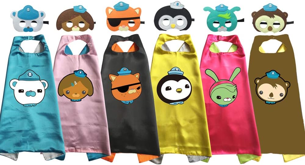 Muyeko Octonauts Costumes Cape Mask Kids Birthday Party Shellington Kwazii Barnacles Dashi Peso Cosplay