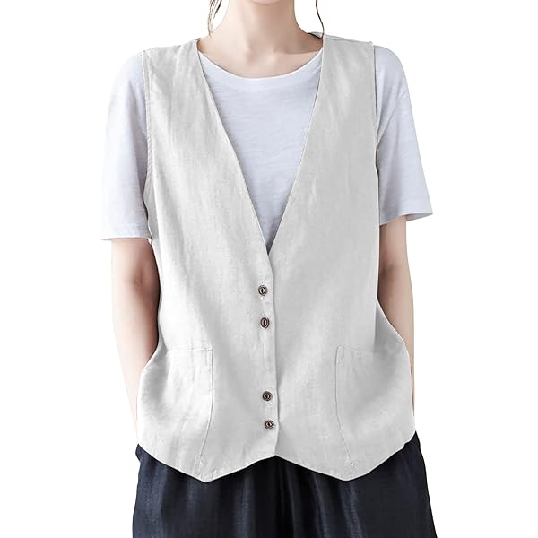 MidiUmi｜cotton linen V neck vest MidiUmi｜V neck vest - MidiUmi(ミディウミ) | キナリノモール