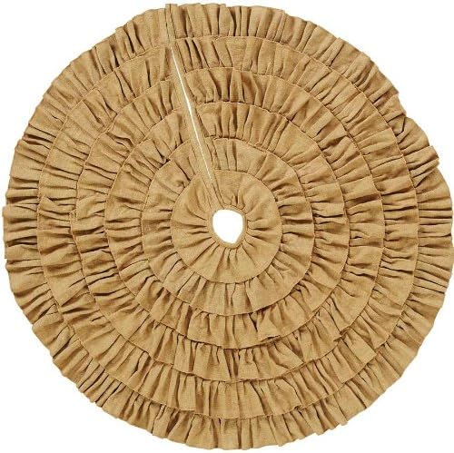 Amazon Com Burlap Natural Ruffled 48 Christmas Tree Skirt Home Kitchen