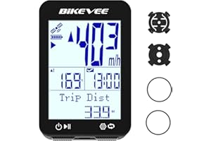 Bikevee GPS Bike Computer with Auto Start/Stop & Auto Backlight, IPX7 Waterproof Bicycle Odometer MPH KM/H, 2.4" LCD Cycling 